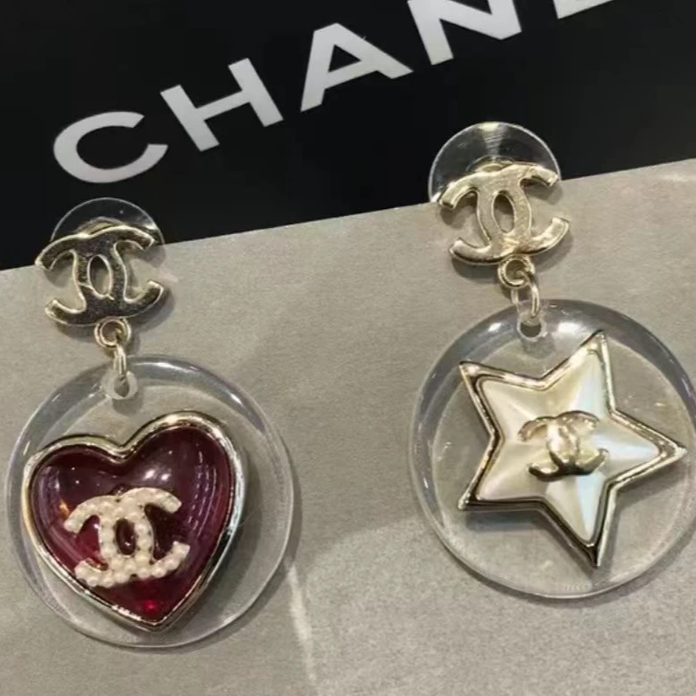 99新 Chanel/香奈儿 鸳鸯双C耳环/火火