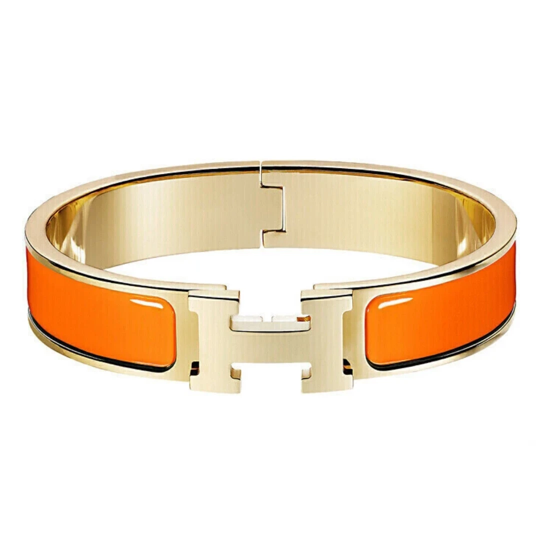 99新 Hermes/爱马仕 爱马仕橘金 H扣手镯/香选