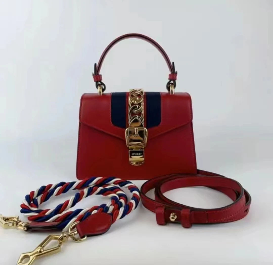 99新 GUCCI/古驰 塞尔维亚手提红色/1114031