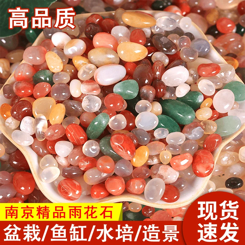 南京雨花石原石天然鹅卵石多肉铺面石鱼缸花盆栽石子五彩色小石头