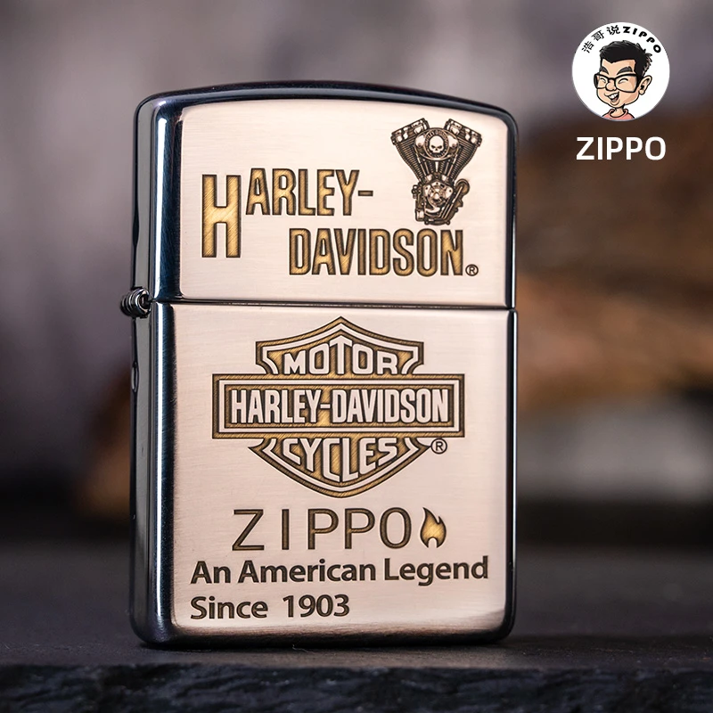 ZIPPO/之宝打火机双色哈雷盾标经典男士个性防风煤油打火机DYJ1