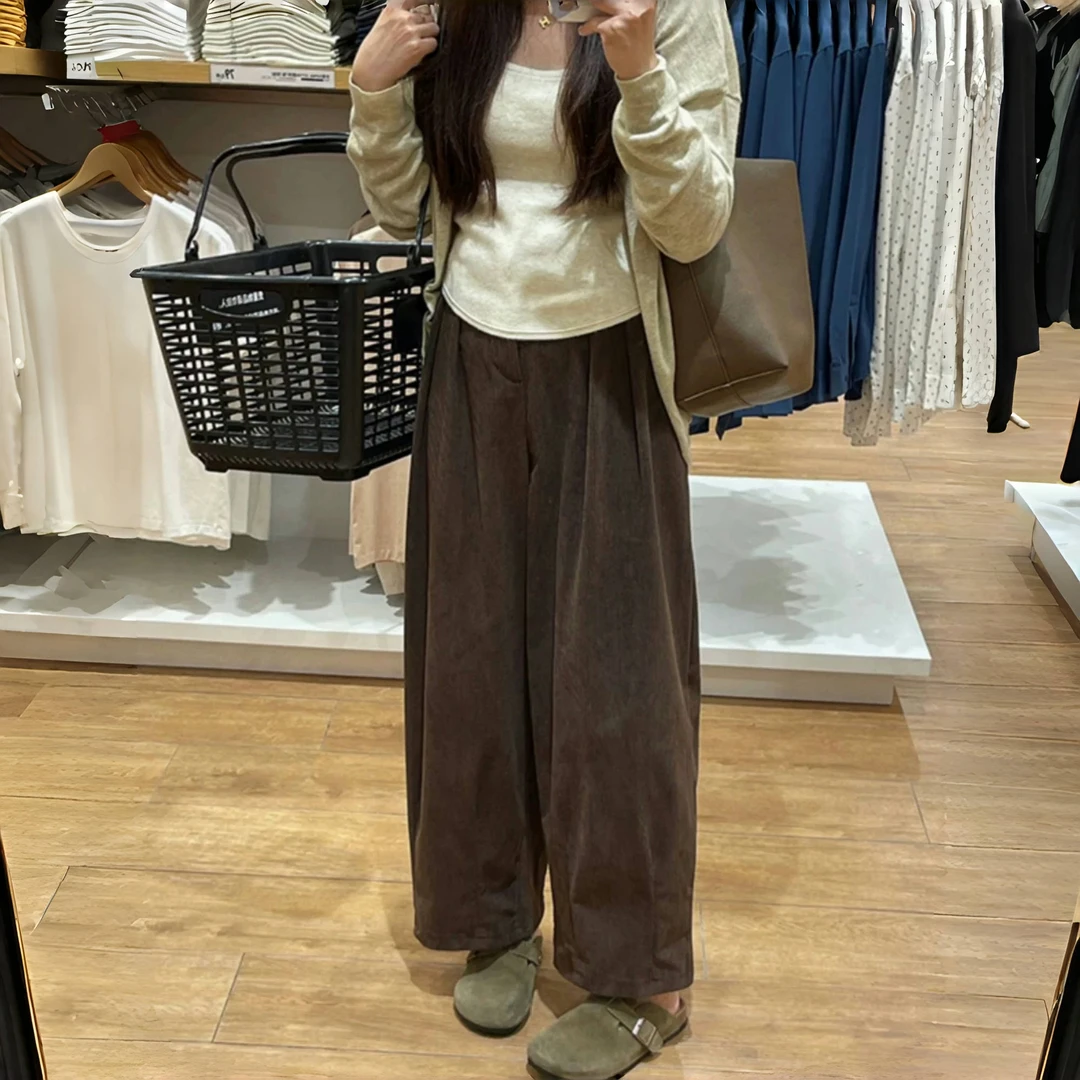 断码捡漏~半截手稿 / 贼遮肉灯芯绒阔腿裤11493花契200斤胖mm秋季