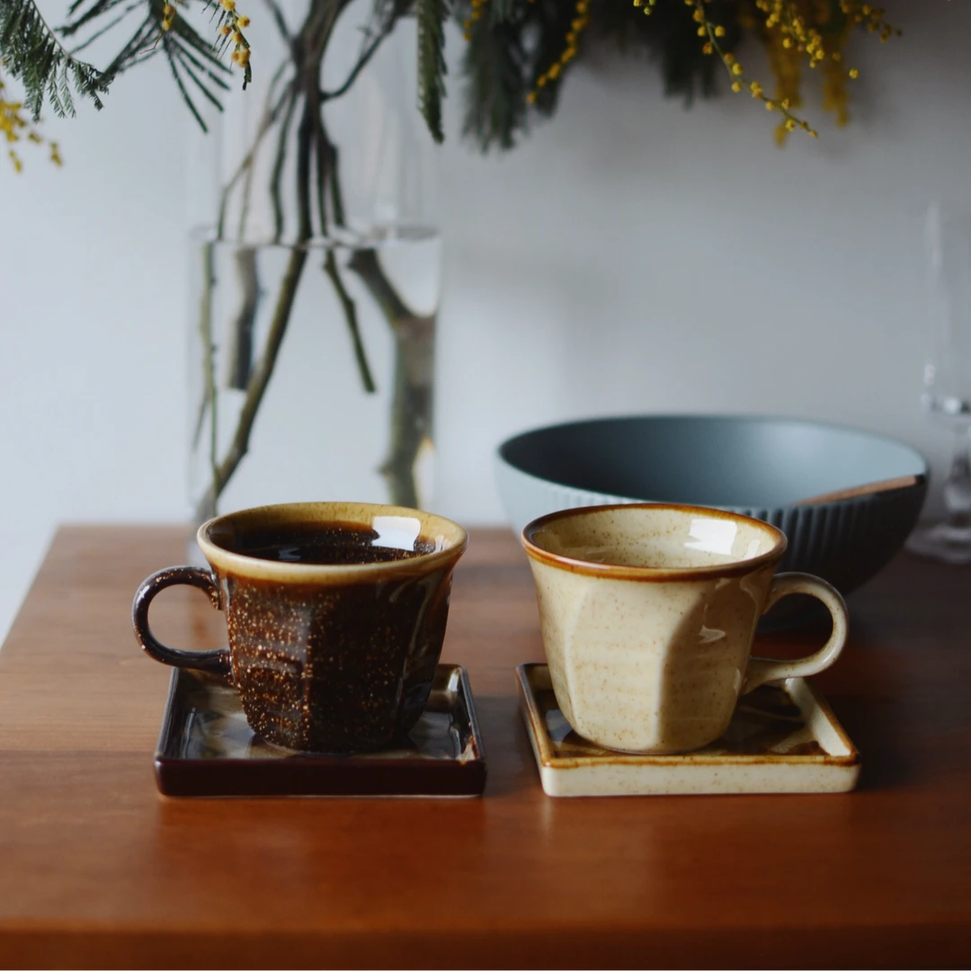 收集时光 Camus say手绘方碟咖啡杯 手冲拿铁卡布咖啡杯 包邮