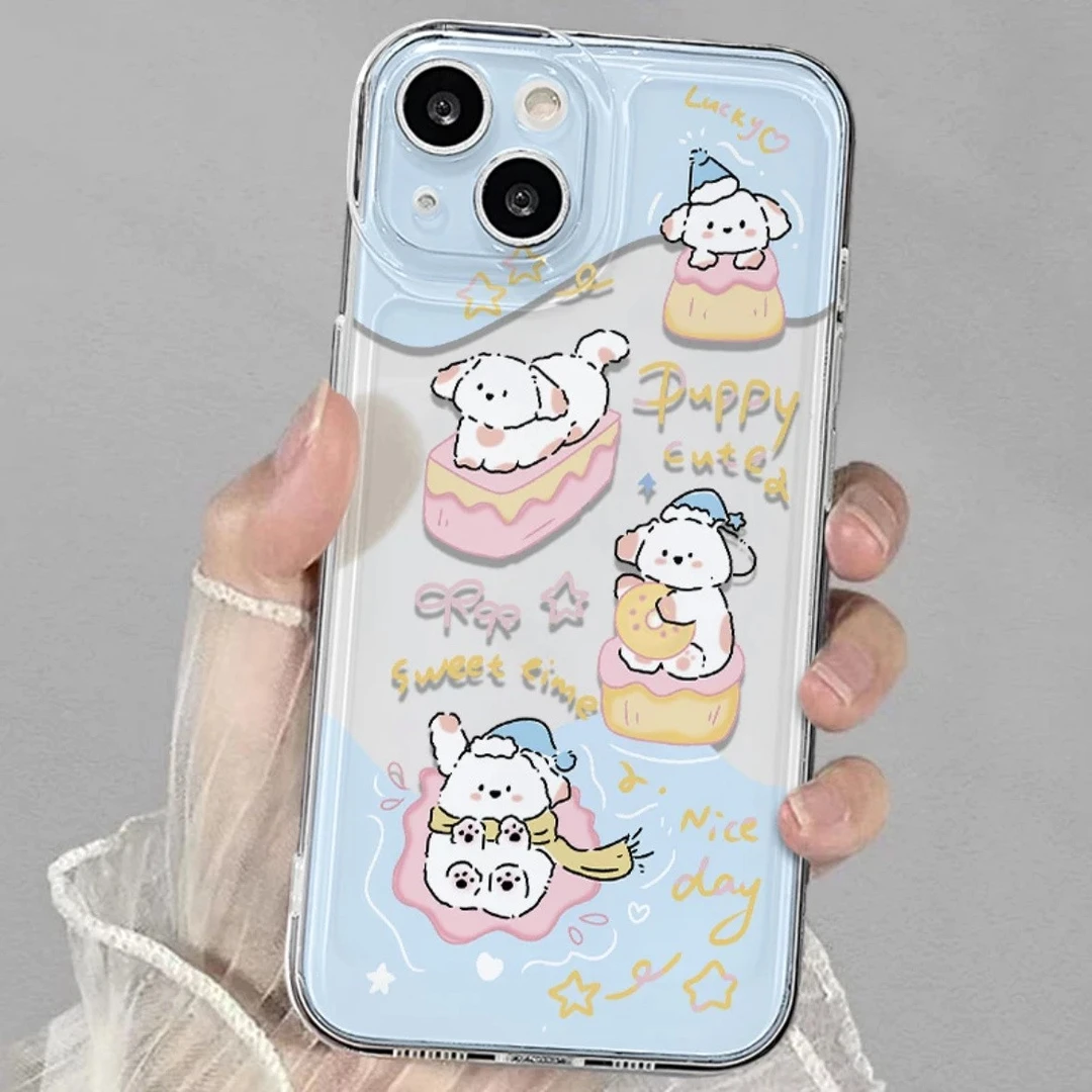 可爱玩乐狗适用华为mate60手机壳苹果15pro/荣耀50小米vivo保护套