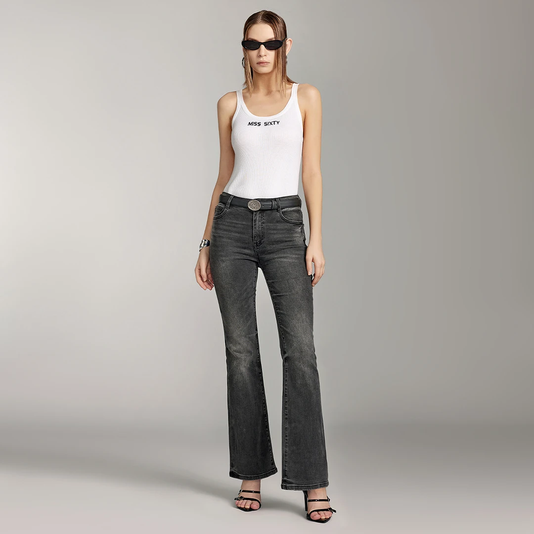 【妙妙专属】【进口牛仔面料】Miss Sixty新款牛仔裤女复古黑灰