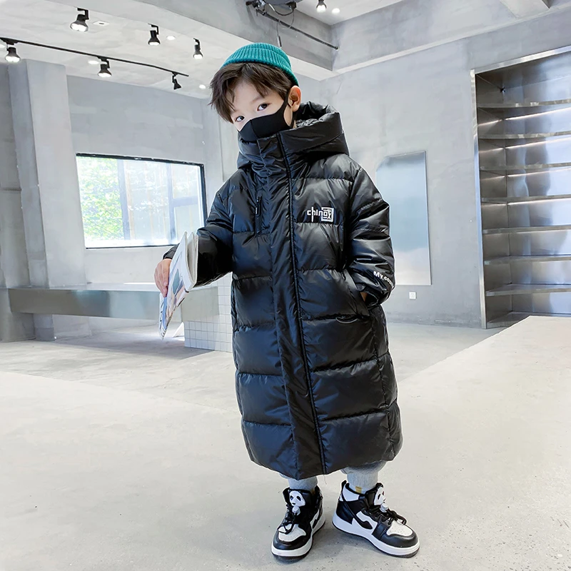 儿童冬装韩版时尚潮牌羽绒服男童中长款加厚外套K234YRF3703