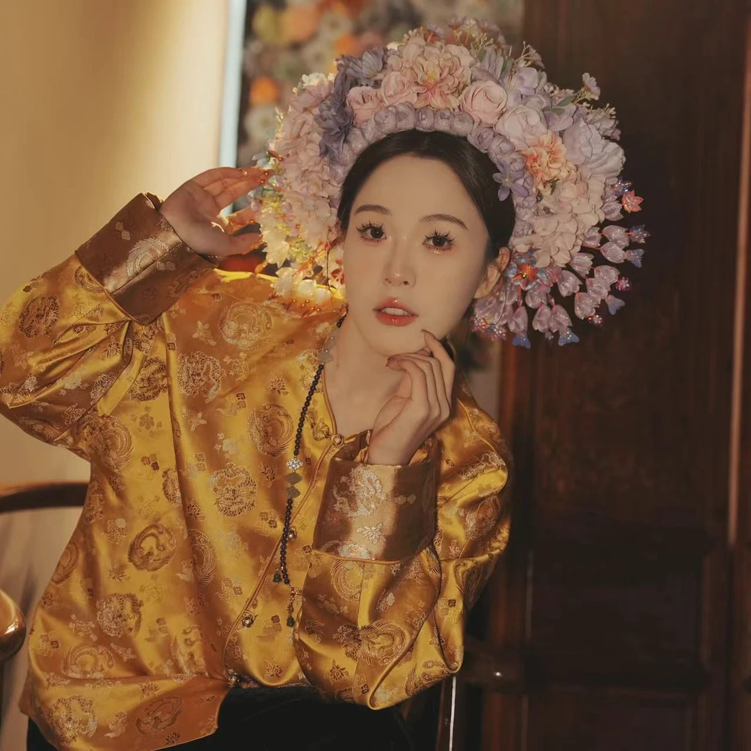 万两金！国风桑蚕丝织金缎新中式外套！GZ3558