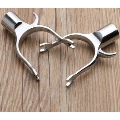 家用铝合金衣叉头挂衣架撑衣杆接头伸缩晾衣杆加大金属U型叉头