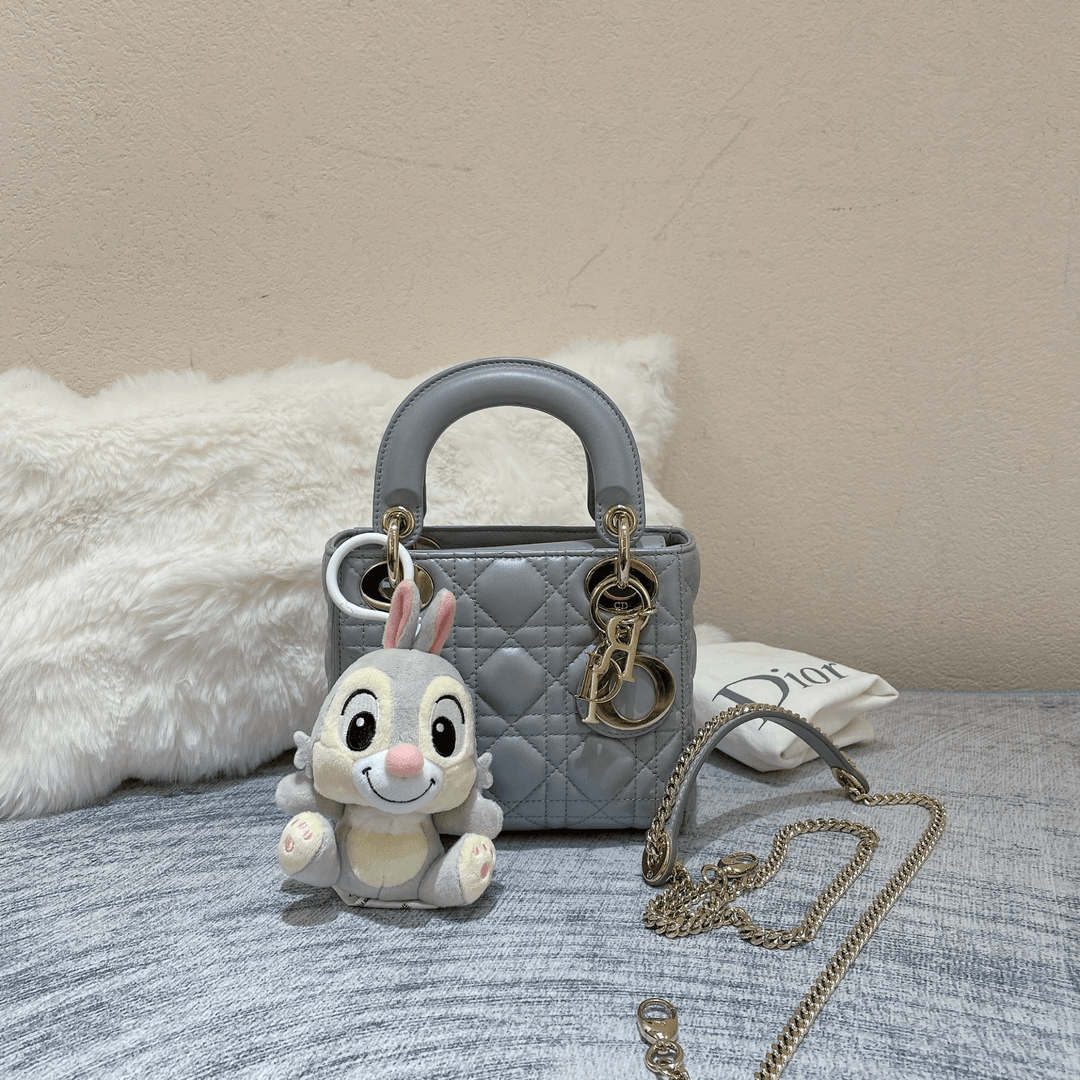 95新  一泽奢品/Dior/珍珠灰三格戴妃包/Z24071010L