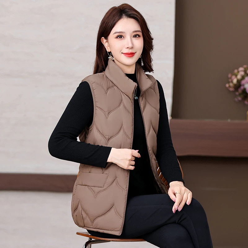 棉服马夹女士秋冬季小坎肩马甲修身休闲百搭时尚9823-2