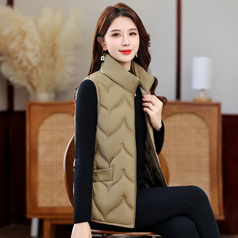 棉服马夹女士秋冬季小坎肩马甲修身休闲百搭时尚9823-1