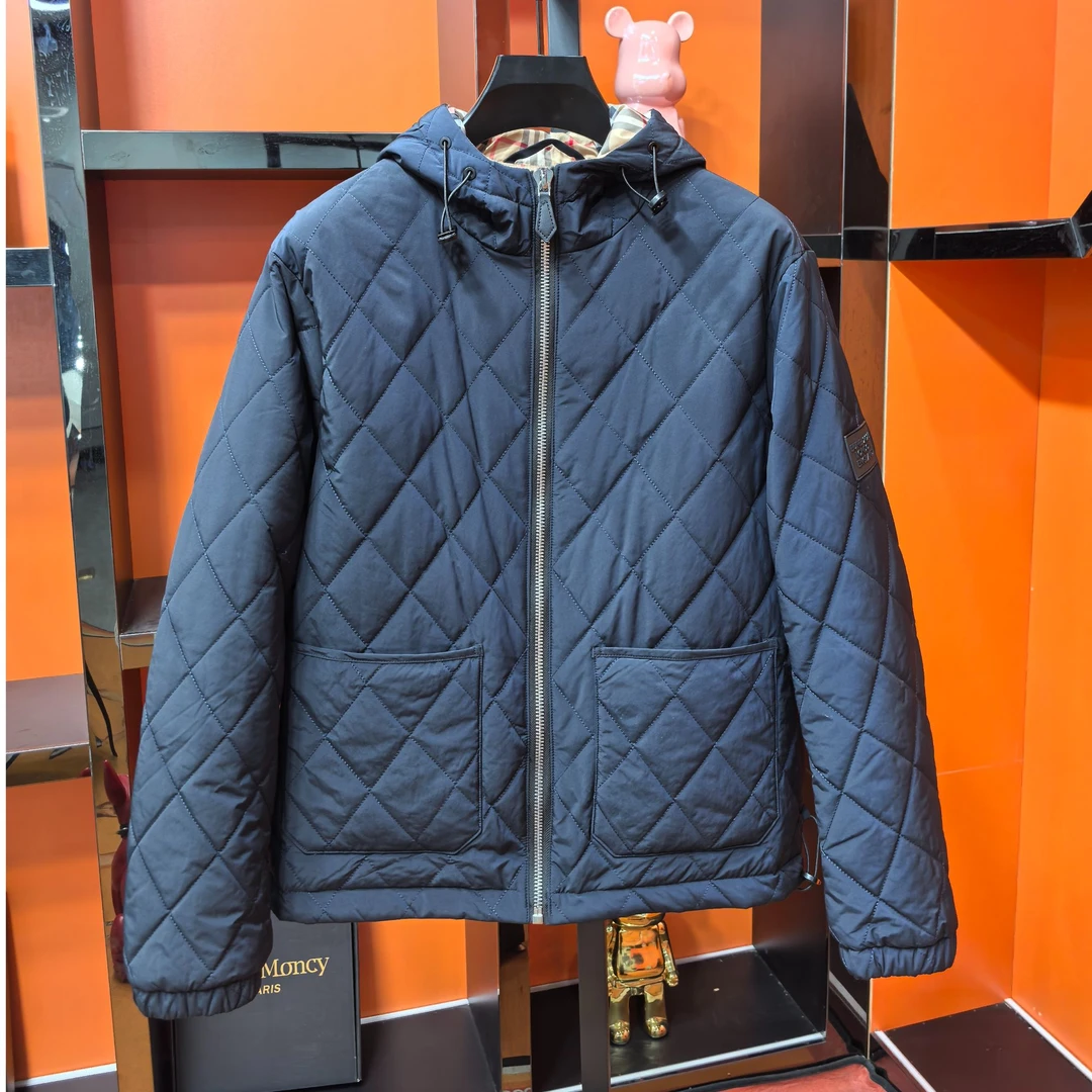 千-72660菱形棉服男士初冬新款时尚经典菱形棉服连帽