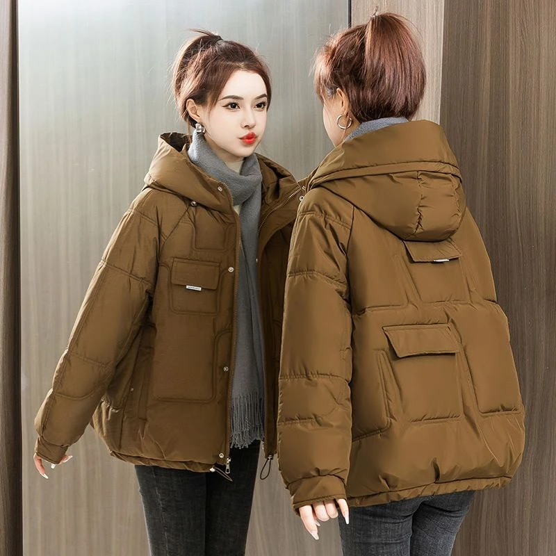 波司豋新款羽绒服服女冬季外穿百搭宽松棉衣2023韩版短款棉袄加厚