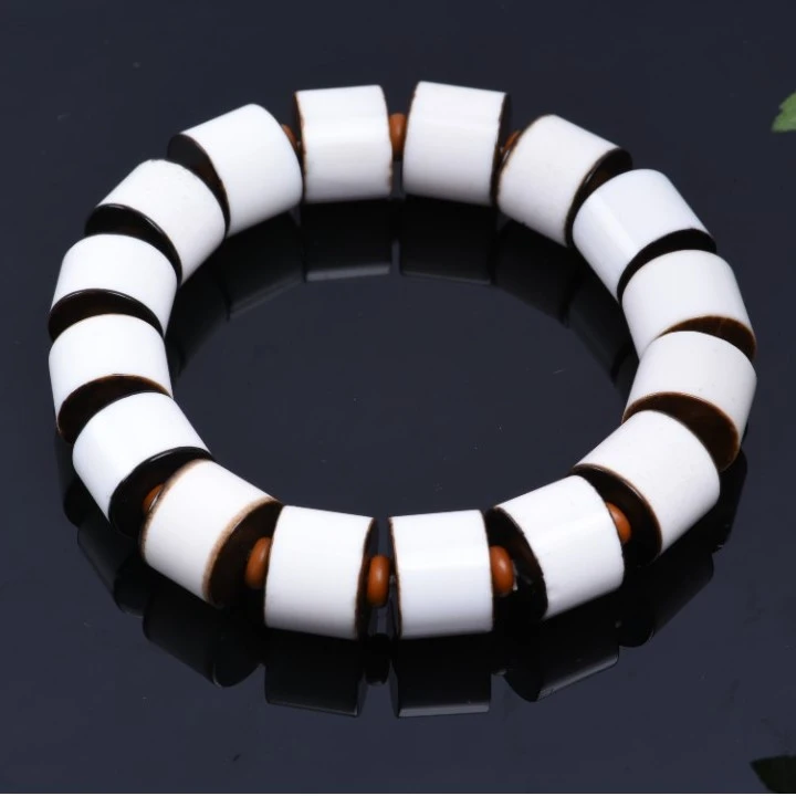 黑白剁珠手串男士手串手工单圈百搭时尚潮流节日礼物复古民族风