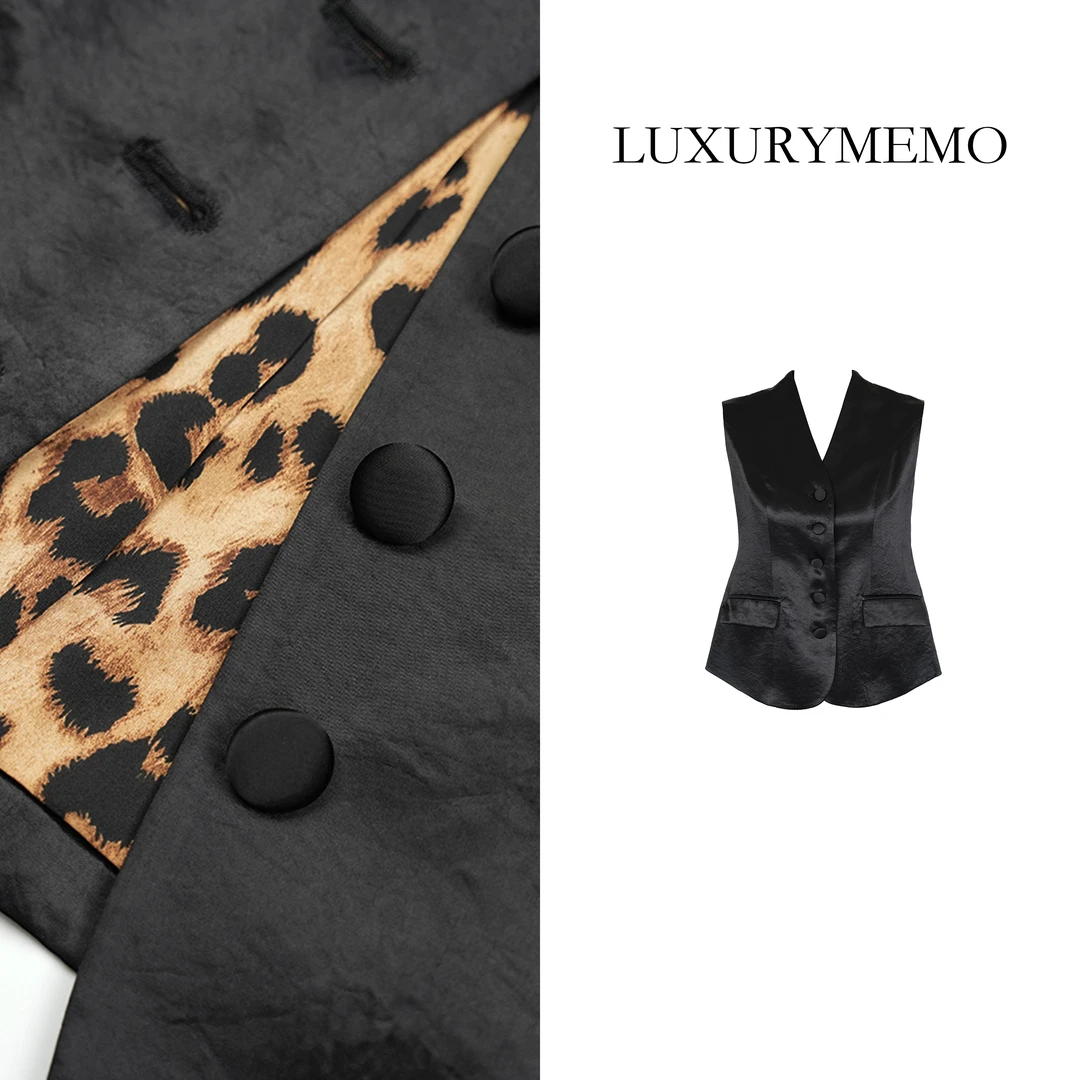LUXURYMEMO【刘熊熊】黑色夏季无袖百搭马甲