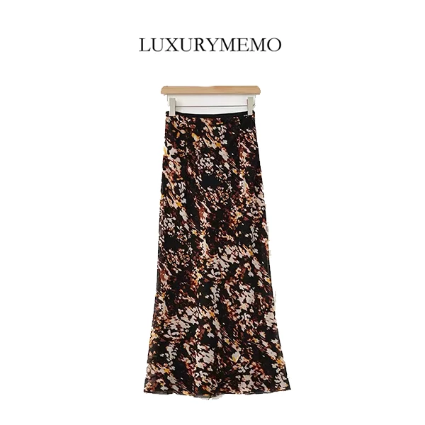 LUXURYMEMO【刘熊熊】气质时尚百搭夏季碎花半身裙