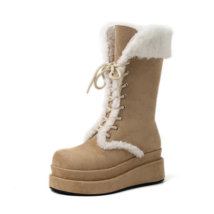 TING手工鞋 2024秋冬新款厚底时髦精雪地靴短靴F1525-1