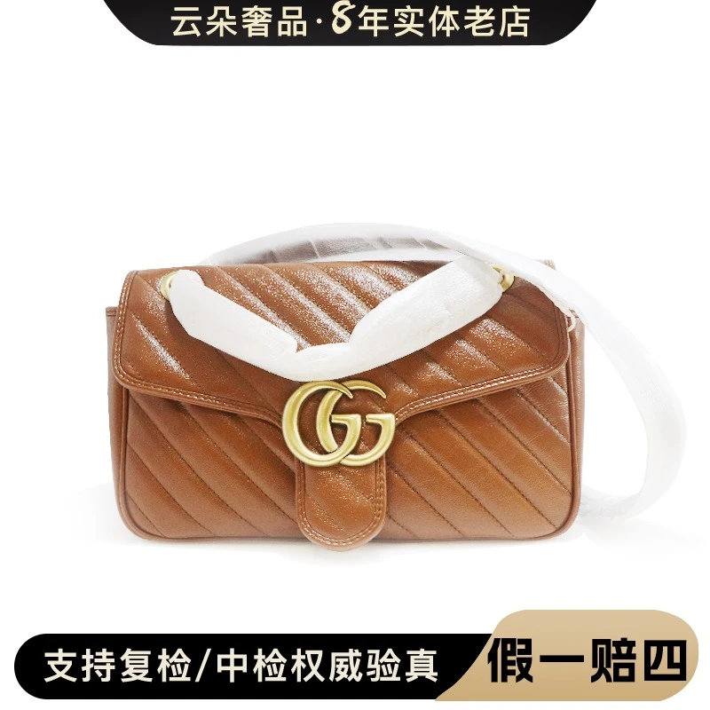 99新 GUCCI/古驰 云朵奢品/Gucci marmont 22棕色/98新