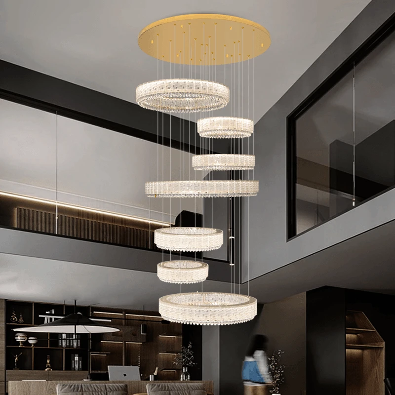 别墅挑空客厅吊灯轻奢现代loft公寓楼梯吊灯2025新款复式楼大吊灯