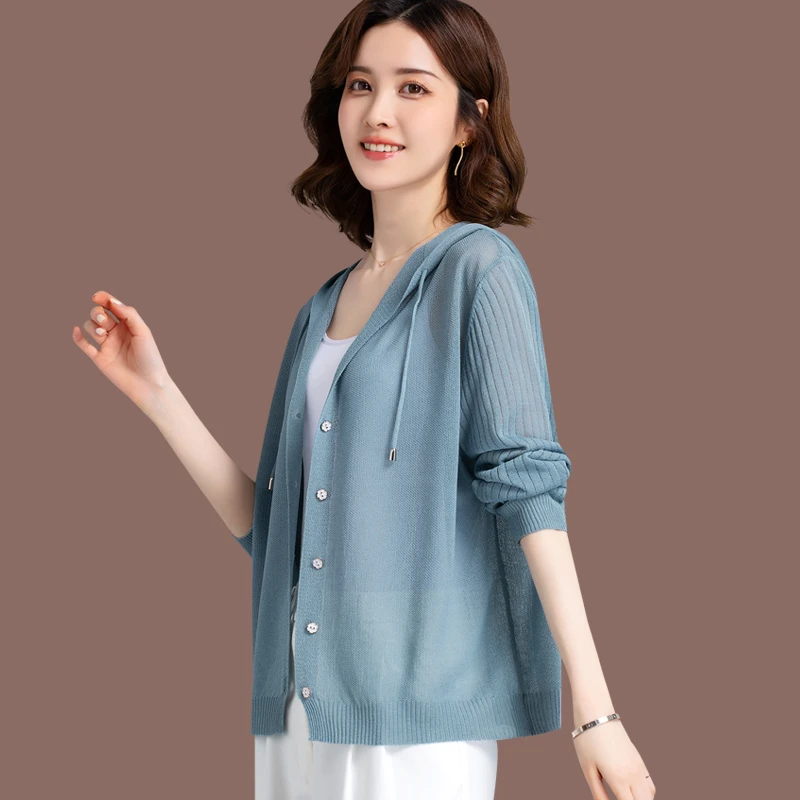 高档桑蚕丝冰丝防晒衣女夏季新款防紫外线气质薄款外套真丝防晒服