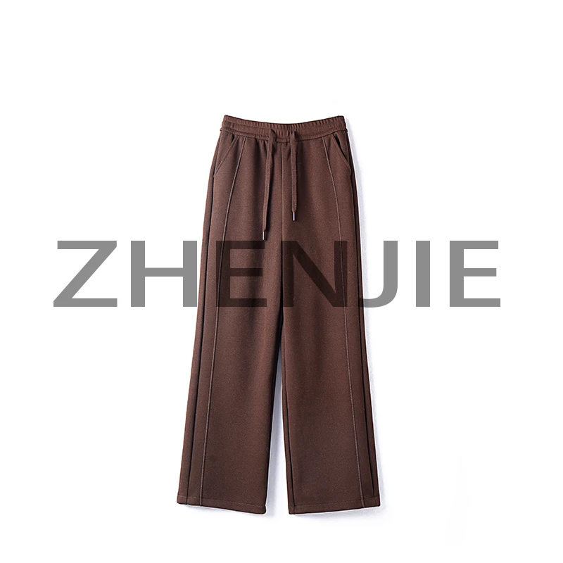 【珍姐】显瘦显高  加厚版本窄版小阔腿羊毛蚕丝直筒休闲裤 DC4953