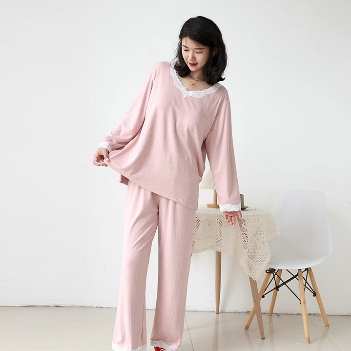 德绒套装带胸垫裸穿感宽松侧开叉时尚家居服可外穿