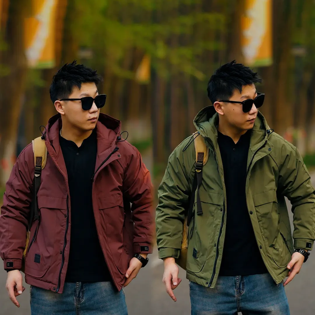 美式复古秋冬季新款棉服男潮牌宽松工装连帽夹克潮流保暖百搭男装