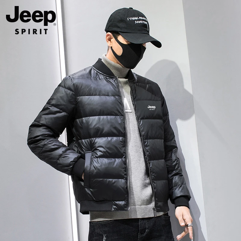 JEEPSPIRIT棒球领90白鸭绒羽绒服男冬季保暖男装冬装鸭绒男士外套