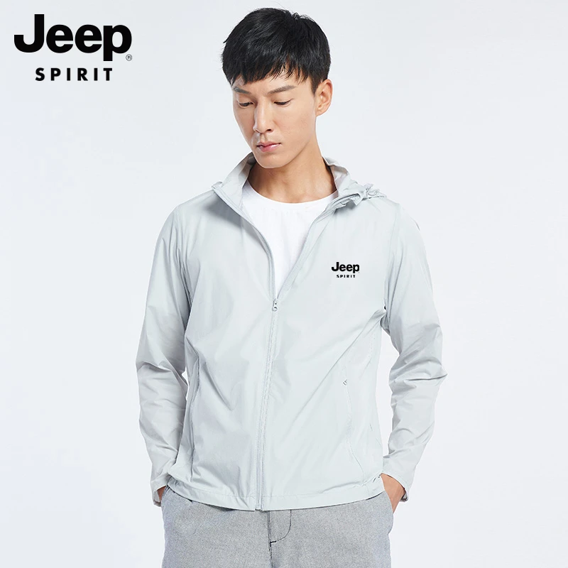 JEEPSPIRIT防晒衣男式夏季冰丝高弹力防紫外线宽松新款轻薄钓鱼服