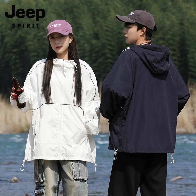 JEEPSPIRIT夏季新款防晒衣情侣款夏季清凉轻薄休闲男女防晒夹克