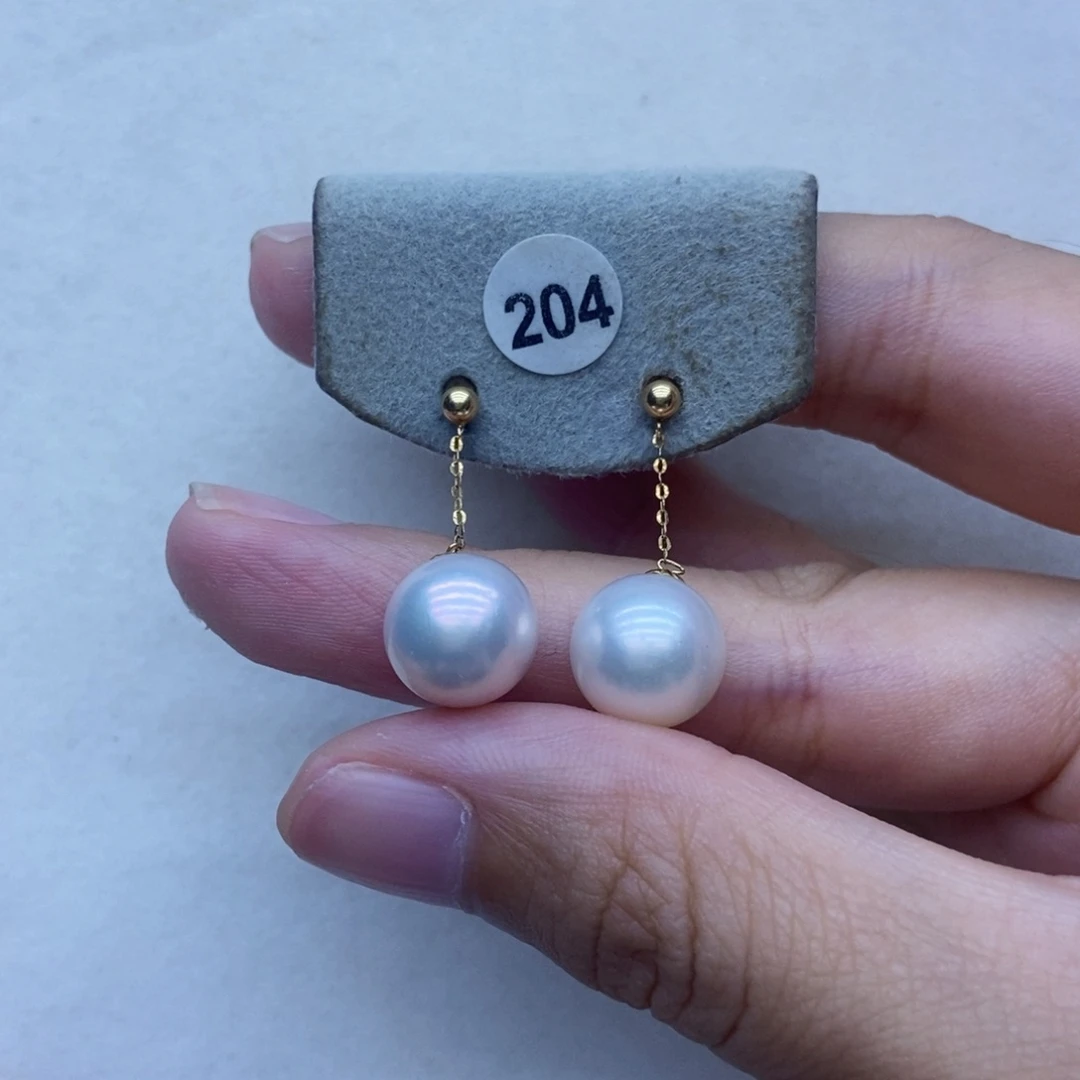 淡水珍珠耳饰18K金镶嵌204