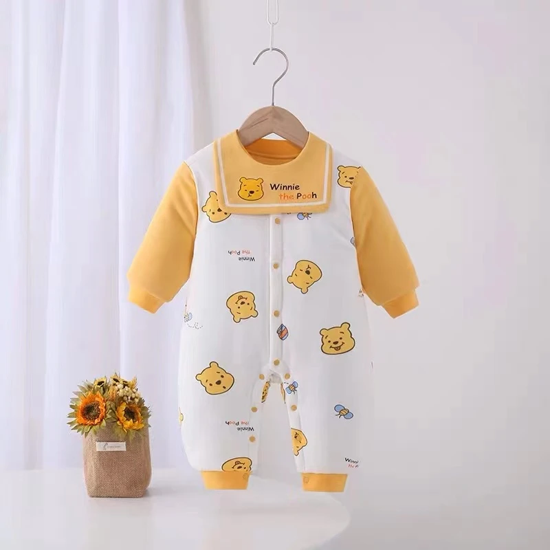 2023元气宝宝婴儿外出婴儿爬服加绒男女宝宝爬服连体对开加厚保暖