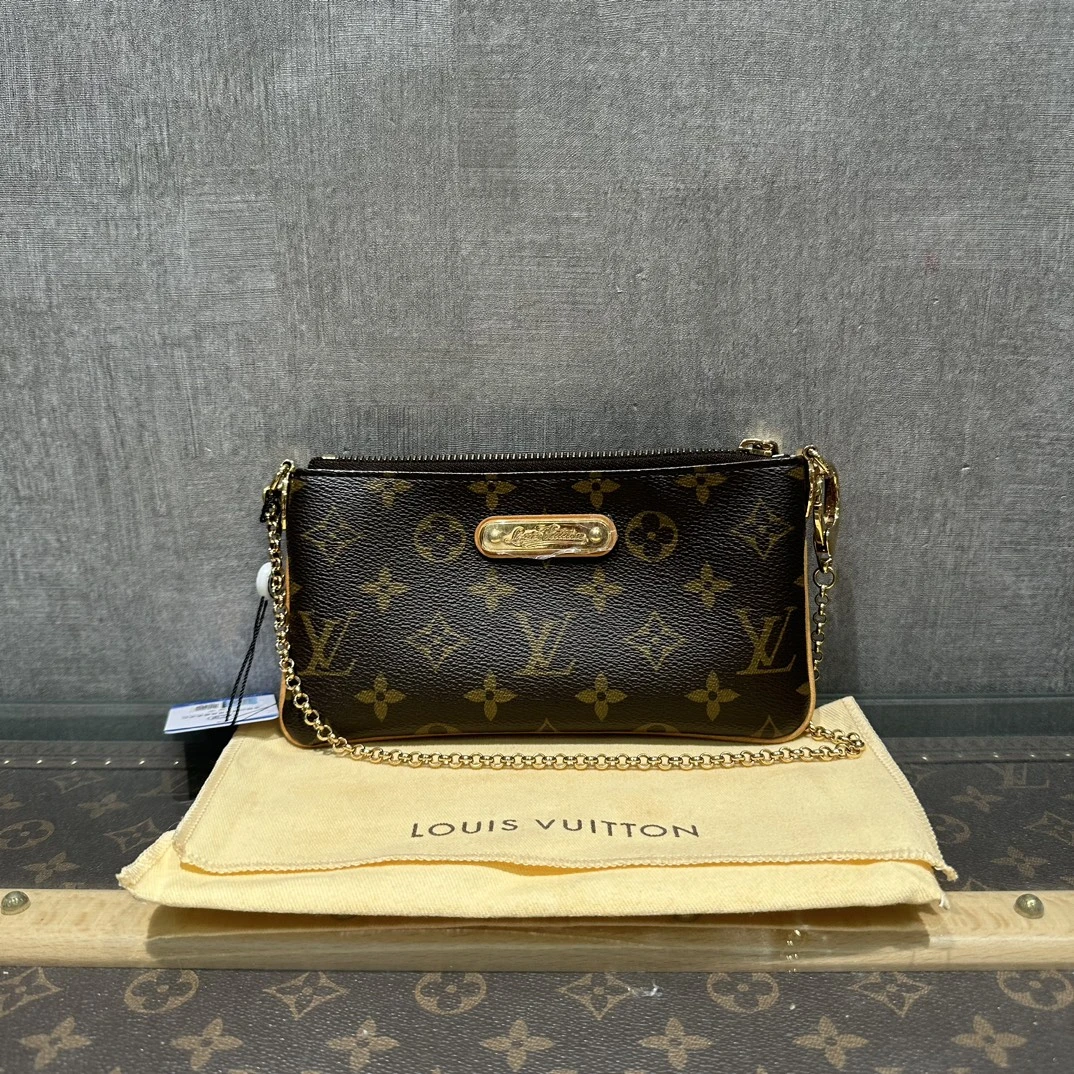 95新 LV 经典milla中古麻将腋下包 19286