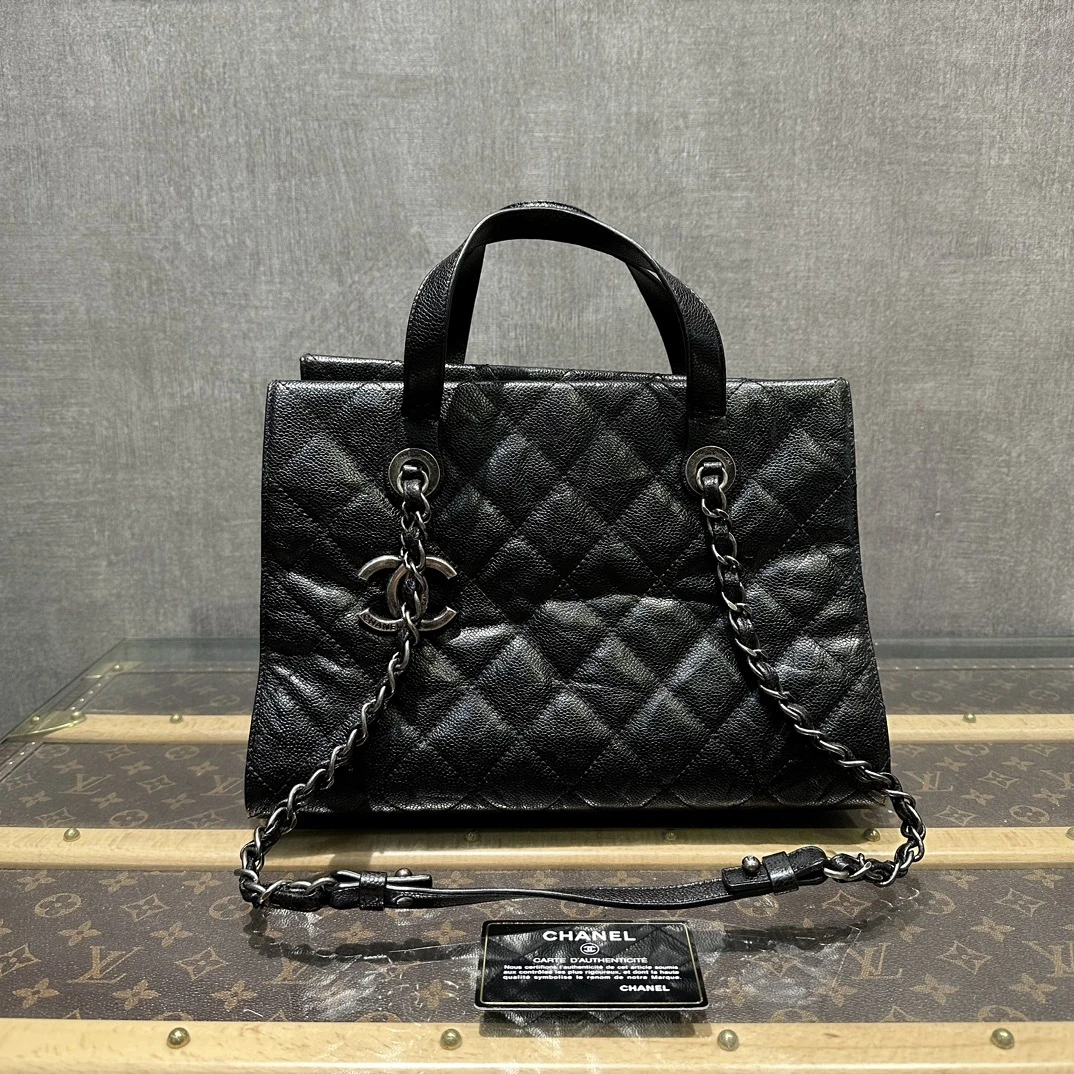 95新 Chanel/香奈儿 荔枝纹牛皮单肩托特包 28599