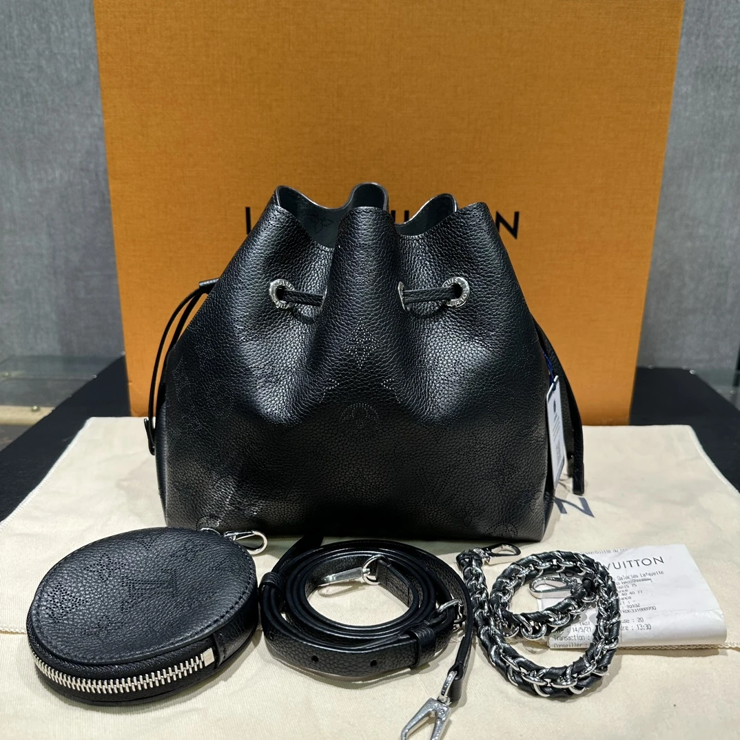95新 LV 黑色balle月光女神镂空牛皮手提斜挎包 11157