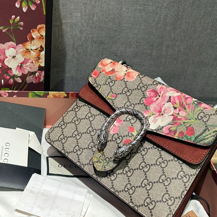 95新 GUCCI/古驰 dionysus花卉酒神小号链条单肩斜挎包15159