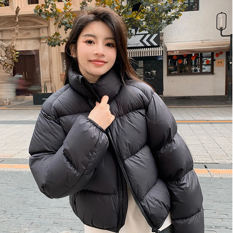 肯豆风新款女式秋冬季外套时尚加厚保暖拉链面包服