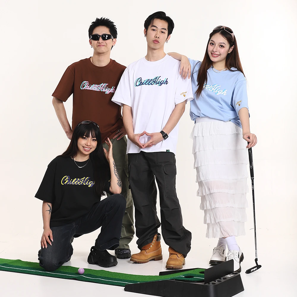ChillHigh 迷幻主题简约休闲系列 260克基础圆领 纯棉宽松短袖