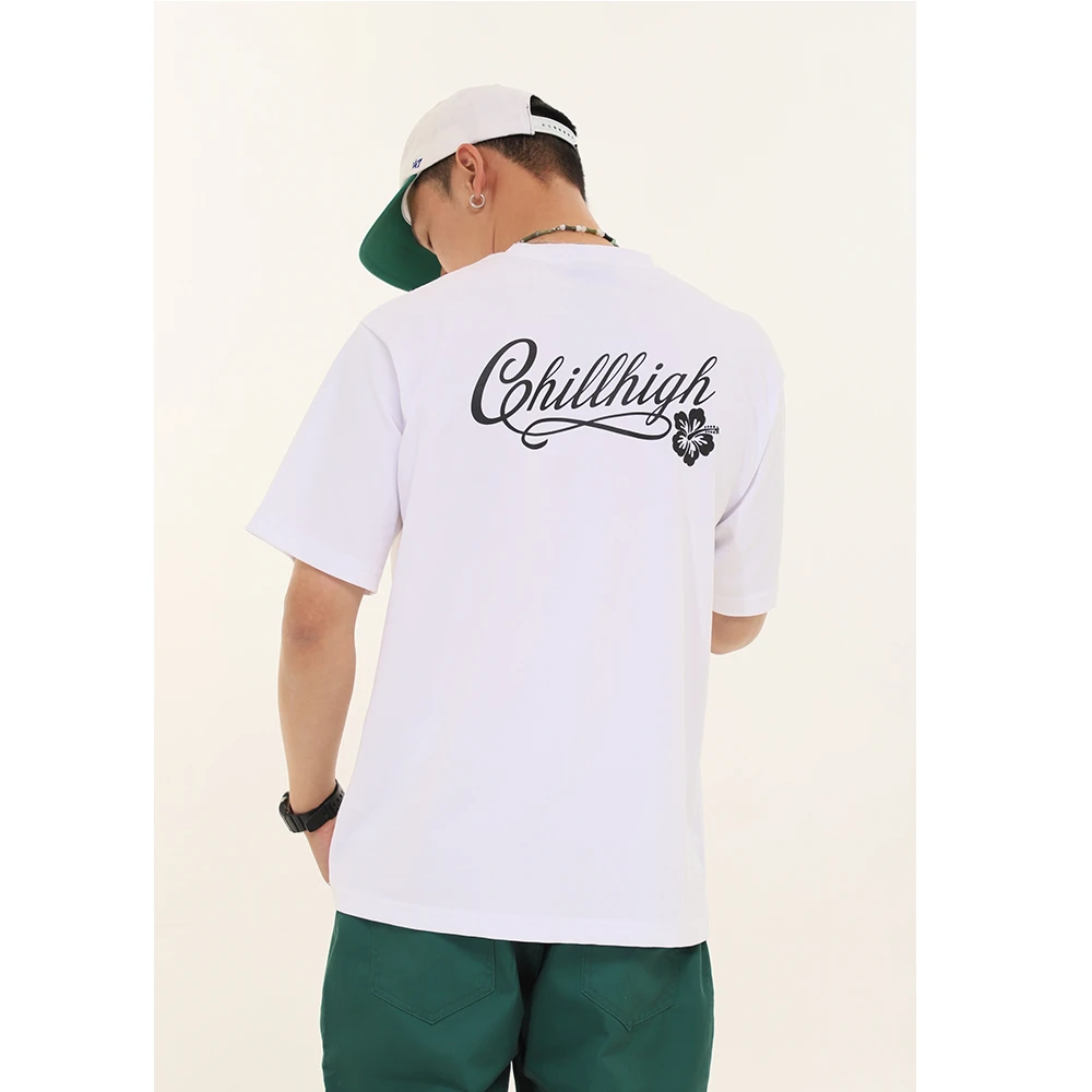 ChillHigh 木棉花花体字 260克重磅夏季宽松休闲圆领短袖t恤
