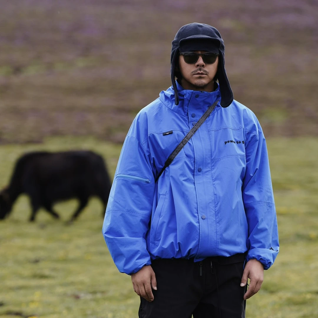 三防现代时装机能户外撞色 袖口下摆束口防风外套1508蓝色