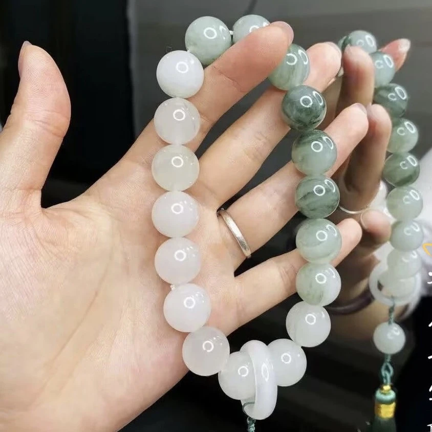 新中式天山翠小众女老型珠圆珠手工串珠diy穿珠配饰闺蜜情侣礼物