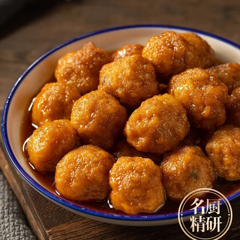 狮子头手工四喜丸子即食猪肉丸子8-12个装网红新鲜袋装冷冻肉制品