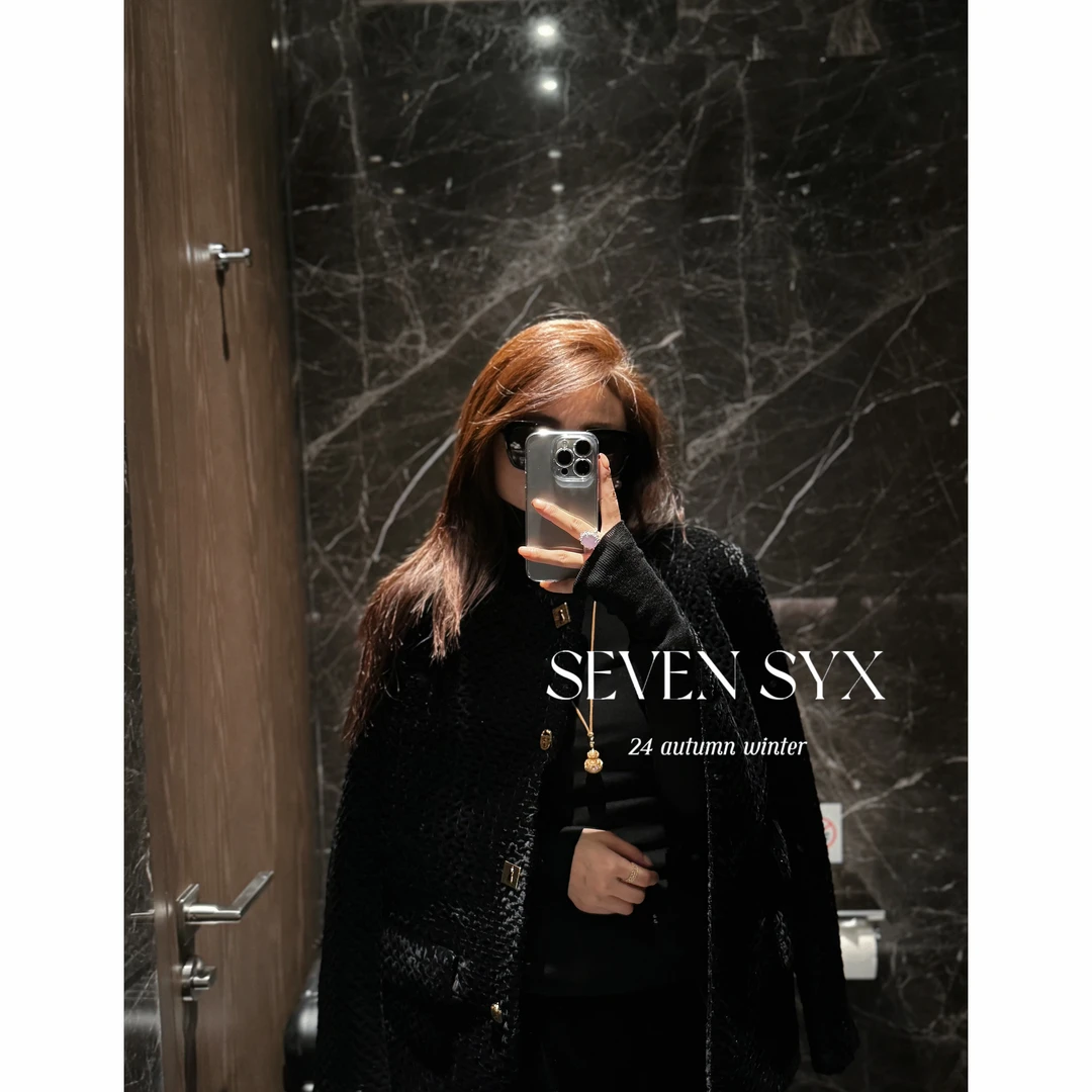 【黑金丝绒鹅绒服】24 SEVENSYX 秋冬新款轻奢气质保暖鹅绒服