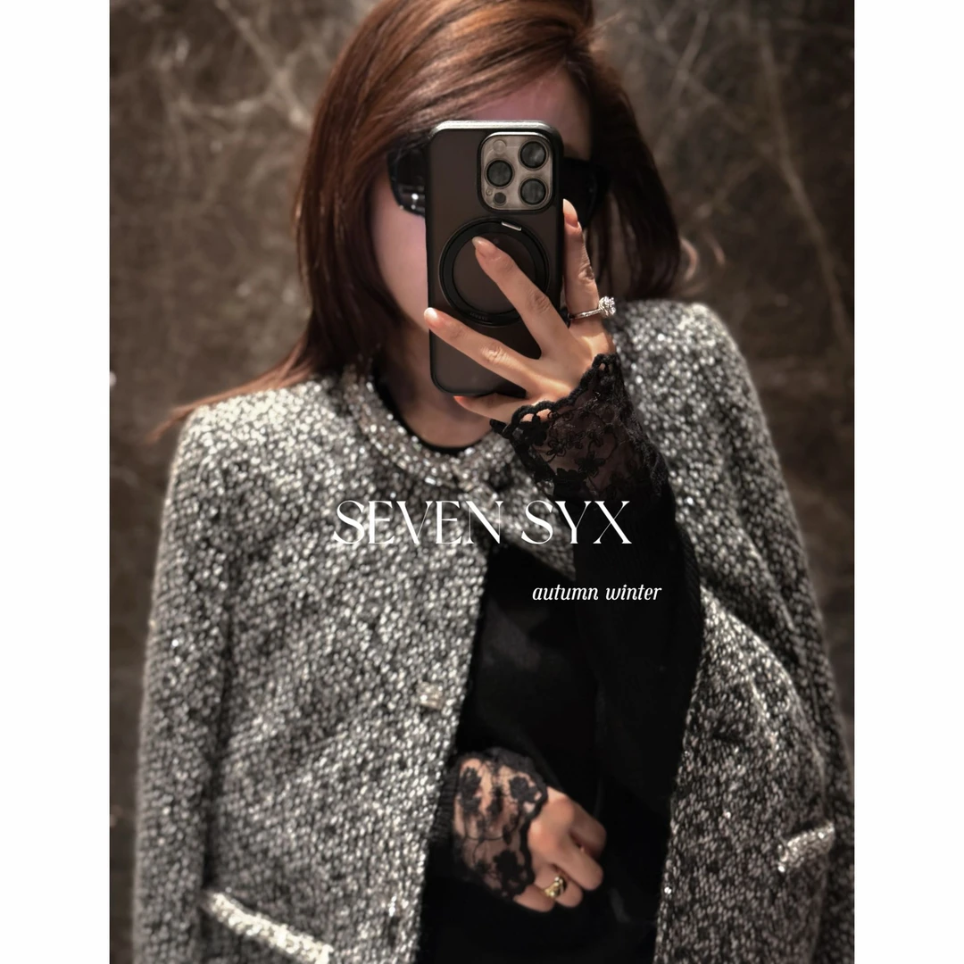 【喵系闪银鹅绒服】深圳 SEVENSYX 保暖气质秋冬轻奢小香风