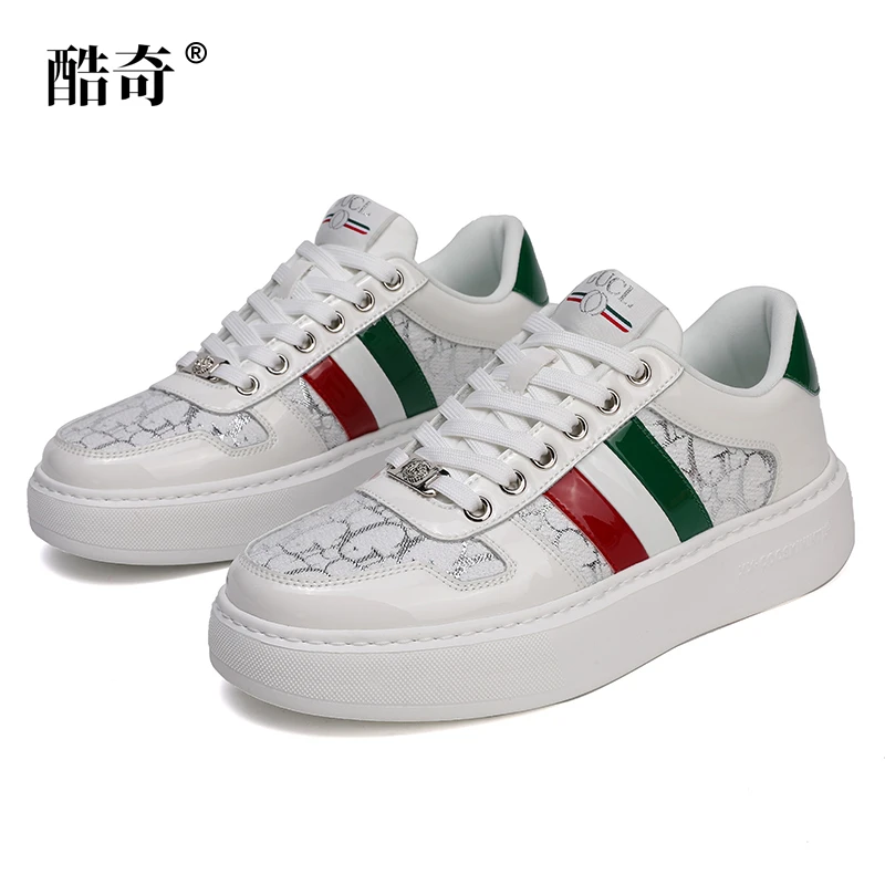 【酷奇正品】男士时尚轻奢典藏四季纯手工百搭增高真皮板鞋KQ6752