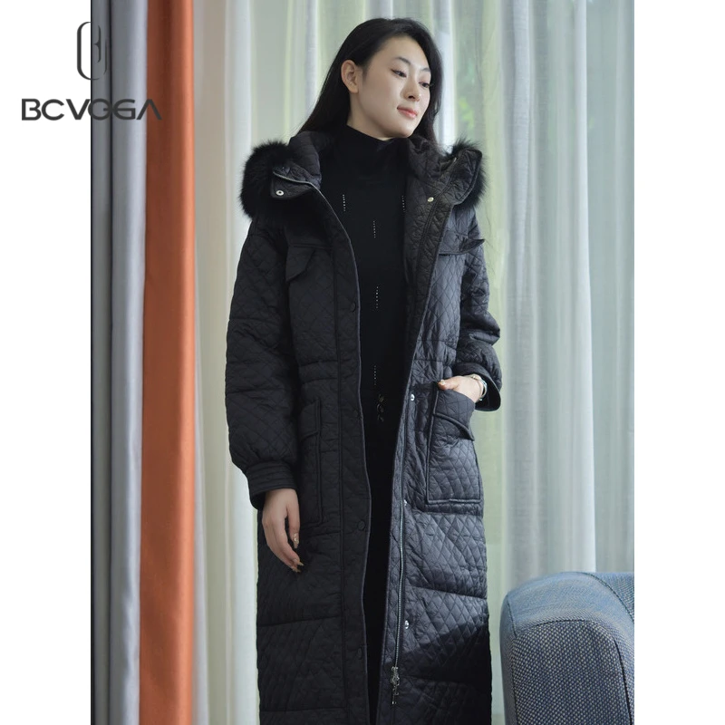 【RAIN】BCVOGA 黑色中长款休闲保暖羽绒服外套 BBRC110207