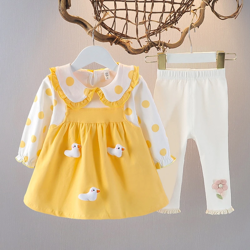 女童连衣裙秋装套装2024新款卡通裙子宝宝公主裙婴儿衣服春秋童装