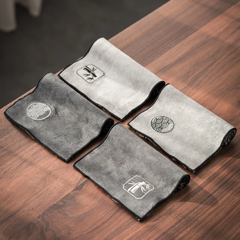 日式吸水茶巾加厚茶桌布强力吸水抹布禅意功夫茶具养壶巾茶道配件