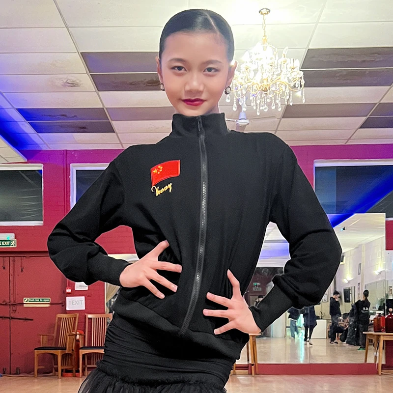 薇妮舞美拉丁舞服国风长袖上衣外套练功服女生舞蹈服装新款训练服