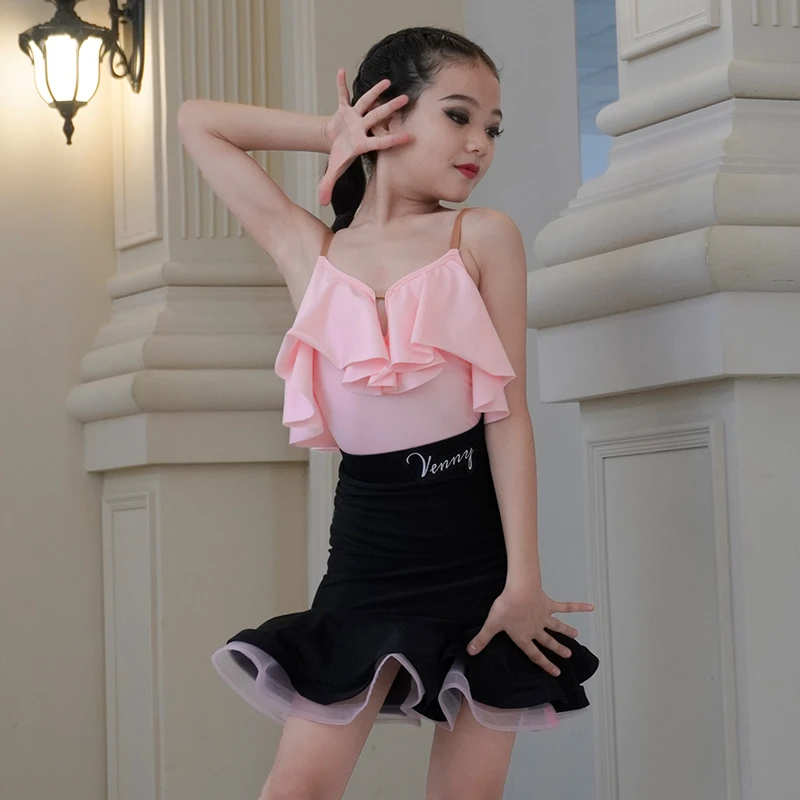 薇妮舞美拉丁舞服吊带露背新款舞衣练功服套装 VLC23009+VLC23010